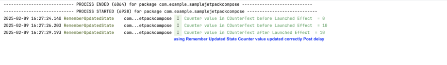 Using remember state Logs